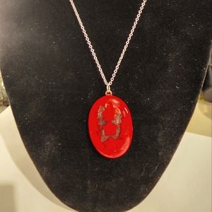 Hand Crafted ✋️ Red Stained Glass Necklace with 3 Stars